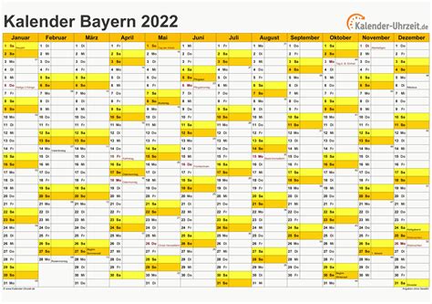 Kalender 2022 Zum Ausdrucken Mit Ferien Bayern