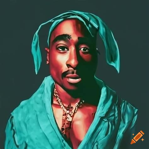Portrait of rapper tupac looking out of a police car window on Craiyon