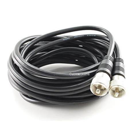 cablesonline , 20ft rg8x coax uhf (pl259) male/male 50 ohm antenna cable , r-u020 - Walmart.com