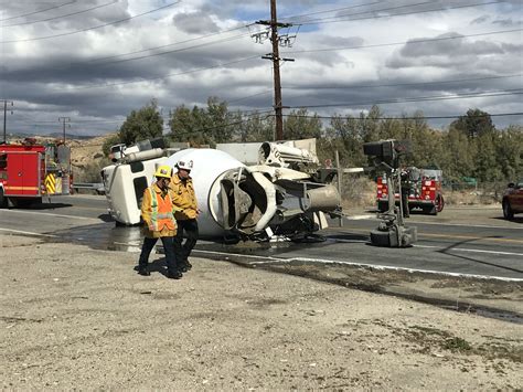 SCVNews.com | Cement Truck Crashes on Sierra Highway, Spills Fuel | 02 ...