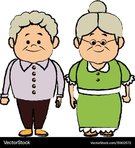 Grandpa and grandma standing lovely image Vector Image