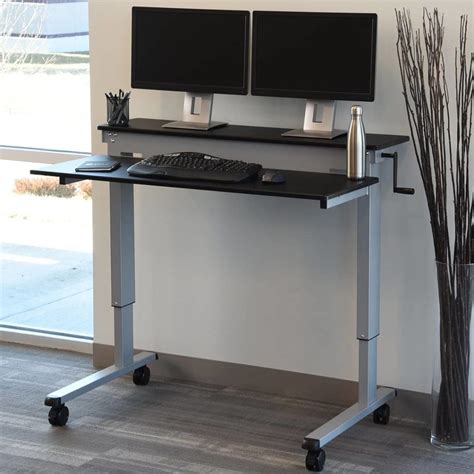 [Stand Up Desk Store] Crank Adjustable Sit to Stand Two-Tier Desk with Steel Frame Review