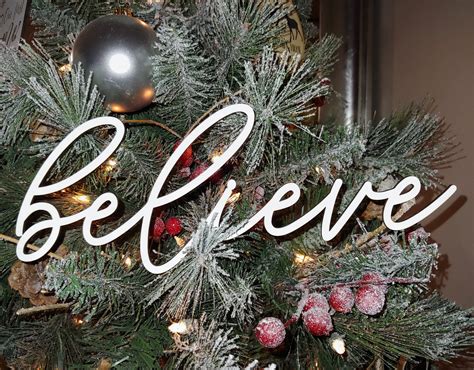 Believe Word Ornament Christmas Tree Word Ornament Laser - Etsy