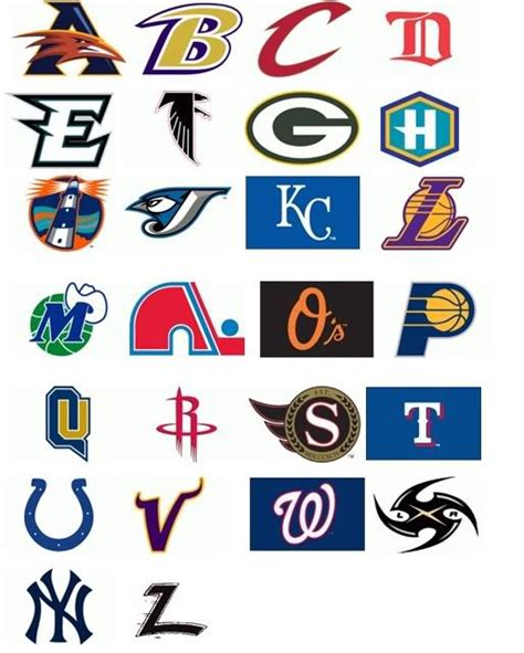 A-Z Pro Sports Teams Logos | Team logo design, Sports team logos, Logo sticker