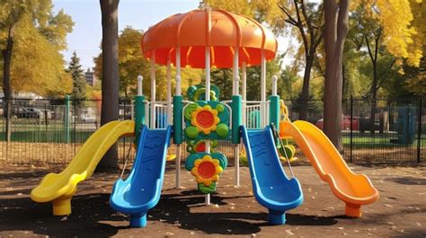 Premium Photo | Plastic Playground Swing Set