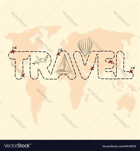 Travel map on a globe Royalty Free Vector Image