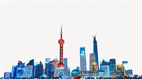 Shanghai cityscape HD wallpaper, off-white | Premium PSD - rawpixel