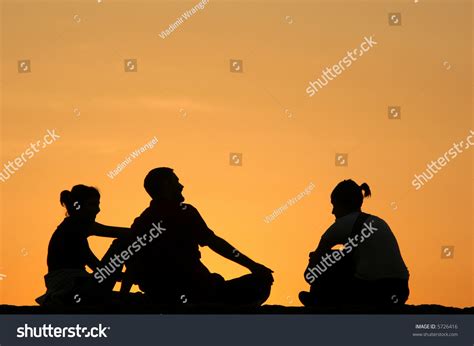 Silhouetted Company Talking Sunset Stock Photo 5726416 | Shutterstock