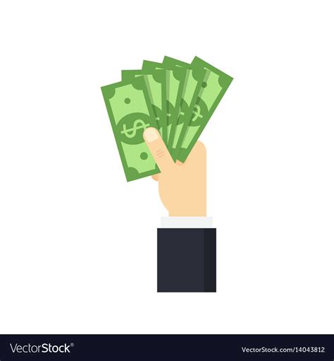 Hand puts cash Royalty Free Vector Image - VectorStock