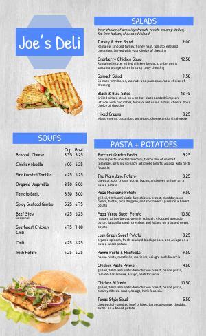 Best Deli Menu Templates - Easy to Customize - MustHaveMenus