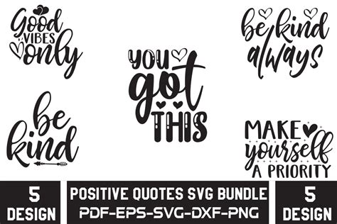 Positive Quotes Svg Bundle Graphic by creativekhadiza124 · Creative Fabrica