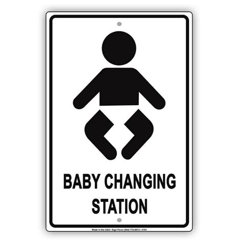 Baby Changing Station With Graphic Designated Restroom Alert Caution ...