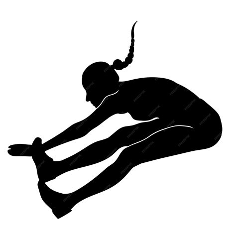 Premium Vector | Long jump silhouette illustration