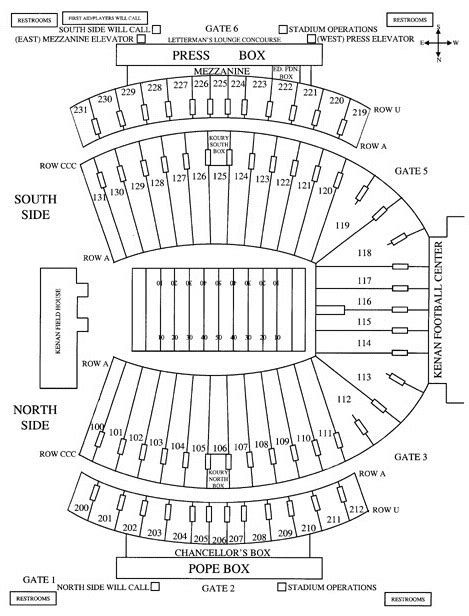 University Of North Carolina Football Stadium Seating Chart ...