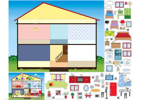 House Paper Collage | Free Printable Papercraft Templates