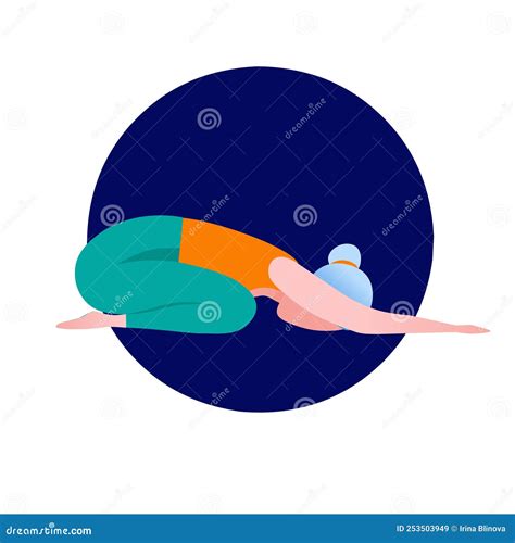 Yoga Meditation, Sports, Gymnastics, Fitness Relaxation. Vector Illustration of Yoga Poses Stock ...