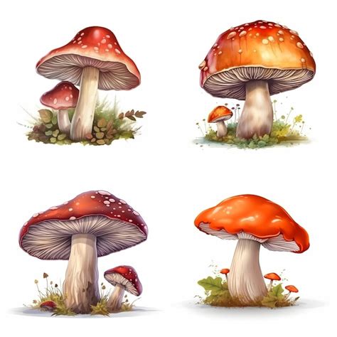 Premium AI Image | mushroom vector white background