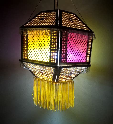 Diwali Lantern - Box Made from Bamboo Foldable Lantern Hanging Lantern | Diwali lantern ...