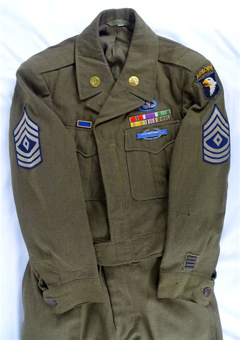 WWII 101st Airborne Division 502nd Parachute Infantry Regiment First Sergeant Uniform With Gaunt ...