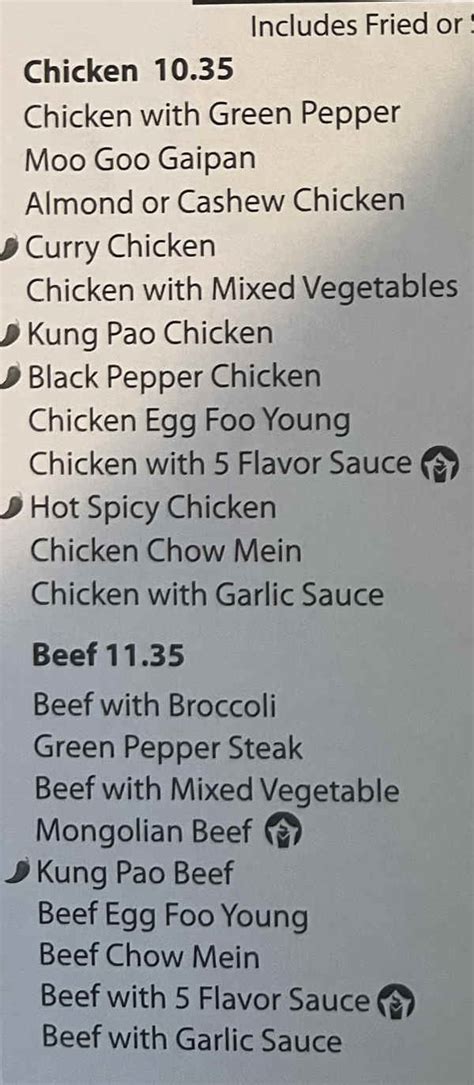 Oriental Kitchen Menu, Conway, AR