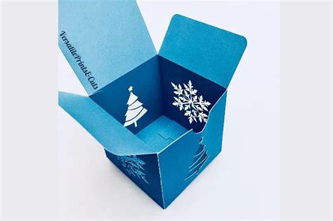 Christmas Gift Box Template - SVG Cut File By TheLoveByrds | TheHungryJPEG