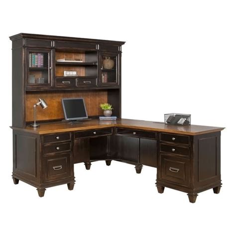 Martin Furniture Hartford Hutch in Two Tone Distressed Black | Cymax ...