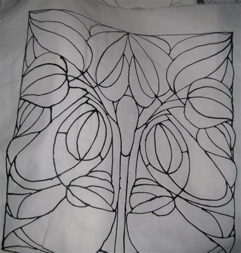 Another Chantal Pare stained glass window design - outlined into cotton ...