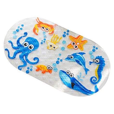 supvox non slip tub kids bath mat slip resistant bathroom floor bathtub mats for babies children ...