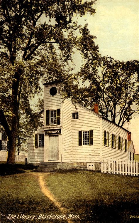 Library Postcards: 1912 The Library, Blackstone, Massachusetts