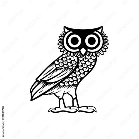 Owl illustration logo vector, owl of athena vector Stock Vector | Adobe ...