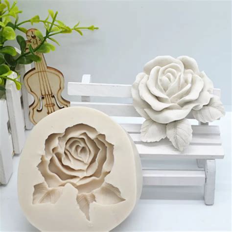 Rose With Leaves Silicone Mold | Central Coast Candle Supplies