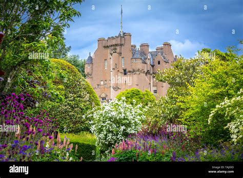 View of Crathes Castle with gardens, Scotland Stock Photo - Alamy