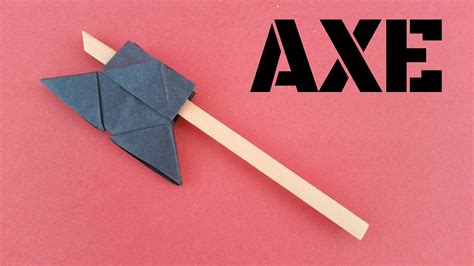 How to make a easy Paper "Axe" - Weapon Origami tutorial. - YouTube