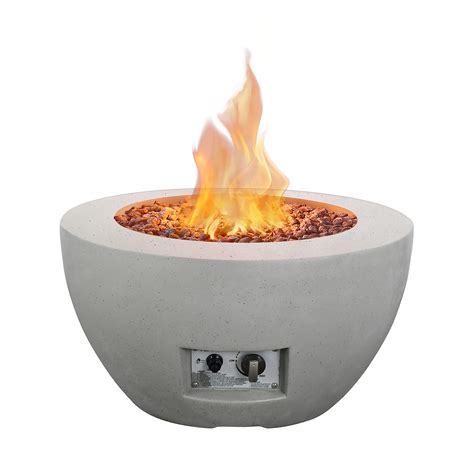 50,000 BTU Large Concrete Fire Pit Table for Outdoor Garden Patio 25 ...