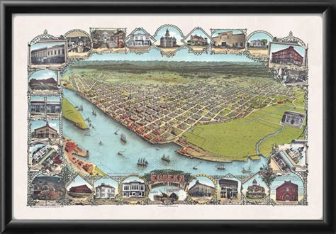 Eureka CA 1902 Restored Map | Vintage City Maps