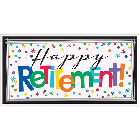 Happy Retirement Celebration Banner 65in x 33 1/2in | Party City