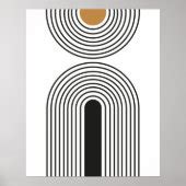Mid Century Abstract Geometric Modern Minimalist Poster | Zazzle