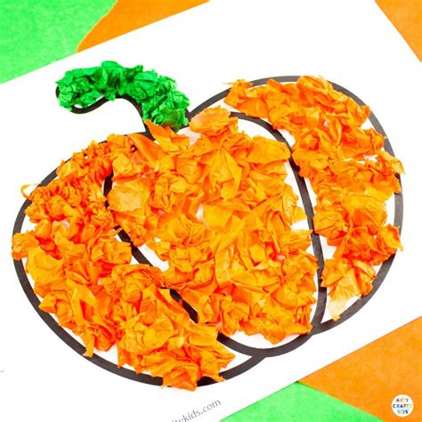 Tissue Paper Pumpkin Craft - Arty Crafty Kids