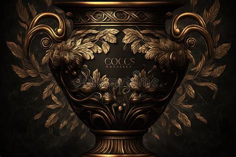 Coeus Greek Mythology God Black Gold Vase by Generative AI Stock Illustration - Illustration of ...