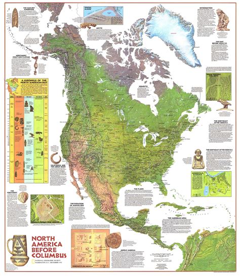 North America before Columbus Wall Map by National Geographic - MapSales