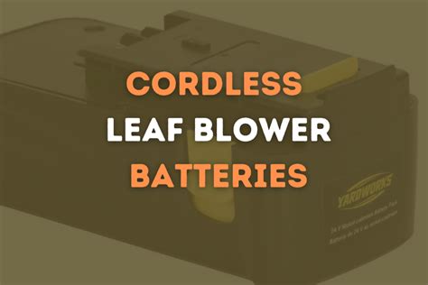 An Ultimate Guide to Cordless Leaf Blower Batteries