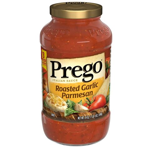 Prego Pasta Sauce, Italian Tomato Sauce with Roasted Garlic & Parmesan Cheese, 24 Ounce Jar ...