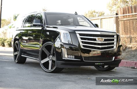 2015 Cadillac Escalade on 26" DUB Wheels Ballers S116 matte black double tint face