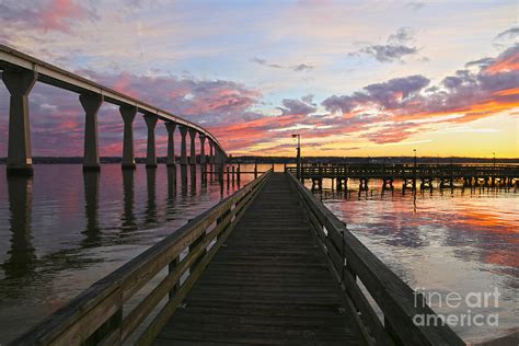 Fishing Pier Sunset Photograph by Mike Batson Photography - Pixels