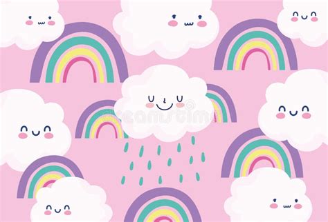 Rainbows Rain Clouds Stock Illustrations – 661 Rainbows Rain Clouds ...