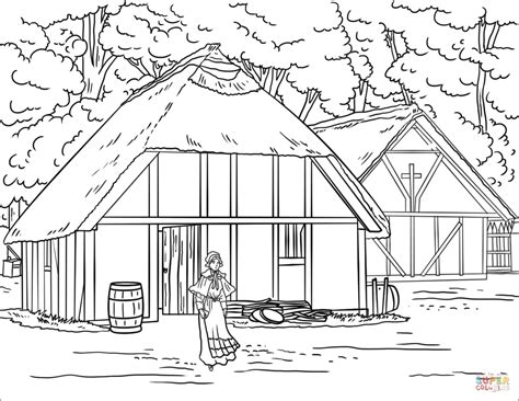 Jamestown Settlement coloring page | Free Printable Coloring Pages