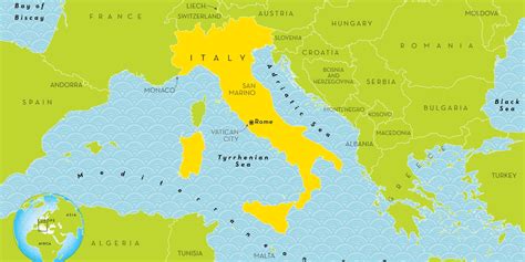 Physical Map Of Europe Italian Peninsula