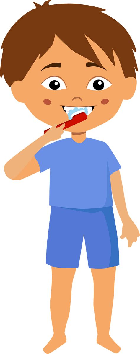 Child Brushing Teeth Clipart