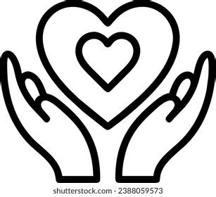 Black White Line Drawing Hand Heart Stock Vector (Royalty Free ...