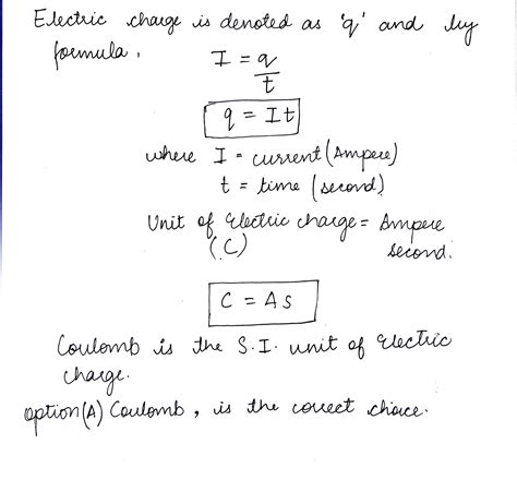 The S.l. unit of electrical charge is .......... .